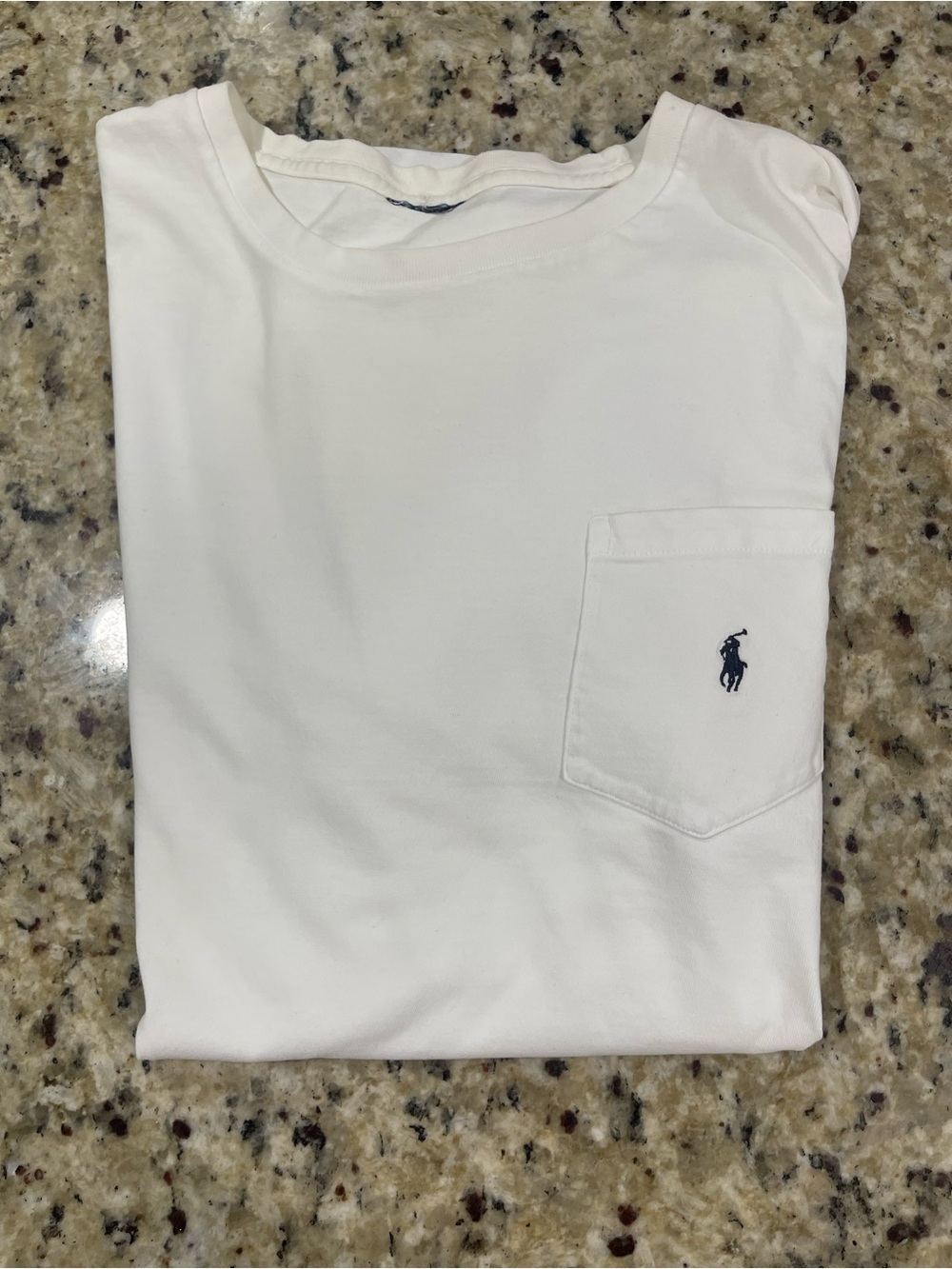 Polo by Ralph Lauren White Crew Neck Pocket Tee with Navy Pony